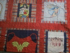 Vintage Wonder Woman handmade quilt, 104
