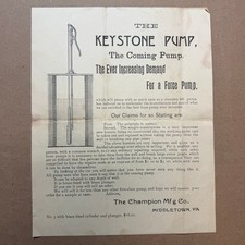 Vintage Keystone Pump Advertising Flyer Middletown PA Water Well Ephemera picture