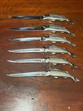 Vintage 1960s Carvel Hall Fish & Game Knives by Briddell Set of 6 W Metal Handle picture