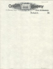 1890s OREGON ICE COMPANY antique blank letterhead stationery PORTLAND, OREGON picture