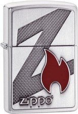 Zippo Z Flame Emblem Brushed Chrome 29104 picture