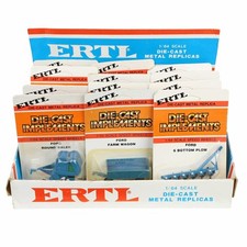 Vintage ERTL Store Advertising Display w/ 12 1/64 Ford Farm Implement Toys picture