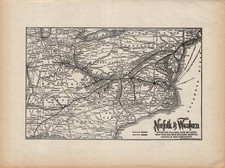 1929 Antique NORFOLK and WESTERN Railway Map Vintage Railroad Map 2540 picture