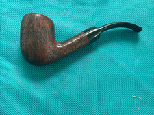 L.J. Georges Corsican  Canted Bent Billiard Briar Hand Tooled  Pipe picture