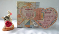 ENESCO CALICO KITTENS #727105 I GIVE MY HEART TO MEW NIB ABBEY PRESS EXCLUSIVE picture