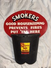 Vintage Sipco Good Housekeeping Smokers Metal Sign & Ashtray Wall Mounted picture