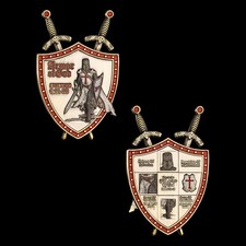 3D Antique Gold Knights Templar Armor of God Eph. 6:11-18 Christian Collectable picture