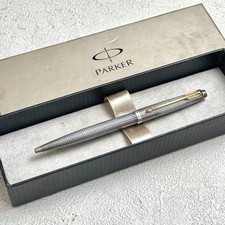 VIntage Parker 75 Cisele Sterling Silver Ballpoint Pen Gold Trim USA BS249 picture