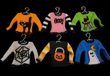 Quacker Factory Mini Halloween Sweater Ornaments Handmade Beaded Lot of 6 picture