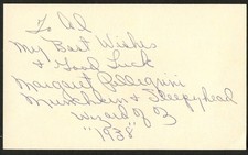 Margaret Pellegrini d2013 signed autograph 3x5 cut Actress The Wizard of Oz C565 picture