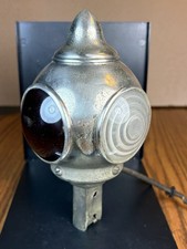 Antique Light RR Auto Vintage Boat Nautical Signal Lamp Red-Clear Glass Lenses picture