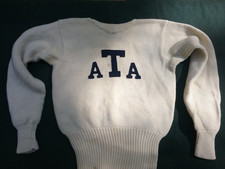 Vintage 1940s Trinity College Wool Track & Field Letterman Sweater HTF RARE picture