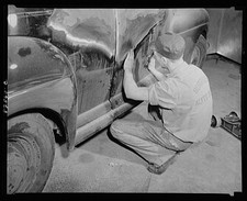 Photo:Arlington Virginia 1940s Auto Refinishing Plant Car Body Dent Repair picture