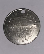 Vintage Japan Surrender USS MISSOURI Battleship Token Coin Medallion Keychain picture
