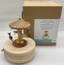 Jean Cultural & Creative Co Wooderful Life Carousel Wood Music Box Wind-Up picture