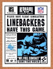 1995 Konami XXL Sports Series NFL Full Contact Original Advertisement / Promo v1 picture