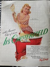 1947 Chesterfield cigarettes Vera Gilmer girl of the month rowing Ad picture