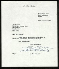 L Ron Hubbard 7x8 Typed Letter Signed Autographed JSA Grad Scientology Founder picture