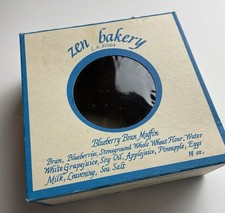 Vintage 1970’s Los Angeles Zen Bakery Blueberry Bran Muffin Box Hippie picture
