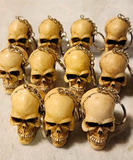 Vintage 1996 Summit Collection WU Skull Keychain Lot Set 11 Resin Biker Goth picture