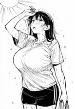 Hot Sweaty Overheating Summer Sexy Anime Girl Waifu 4x6