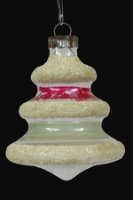 VTG WWII era Unsilvered Glass XMAS TREE Mica Christmas Ornament Shiny Brite picture