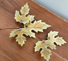 Vtg Maple Leaf Fall Wall Decor Art Signed Galhaith Brass Copper Splatter Finish  picture