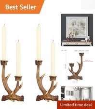 2PCS Rustic Antler Candle Holders - Perfect for Dining & Holiday Settings picture