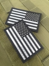 IR American Flag America USA Military Combat Tactical patch 3.2” Set BLACK SOLAS picture