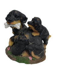 Vintage Puppy Love Rottweiler Dog Mom And Puppies Figurine Collectible Resin picture