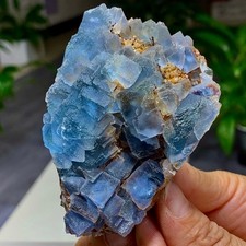 305G Rare natural transparent blue cubic fluorite mineral crystal sample/China picture
