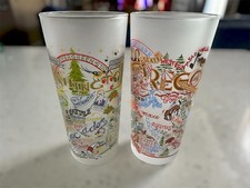 Catstudio Frosted  Oregon Washington State Glass Tumbler Cities Landmarks 15 Oz picture