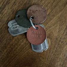 5 Lot RARE Dog Tags WWII Identity Discs Royal Australian Air Force & US Officer picture