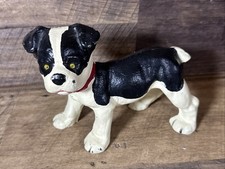 Vintage Solid Cast Iron Metal Boston Terrier Dog Figurine Paperweight picture