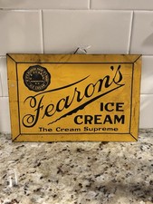 Rare 1940’s Fearon’s Ice Cream Sign Manchester NH picture