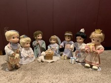 Vintage Precious Moments Ashton-Drake Porcelain Large Figure Nativity Doll Set picture
