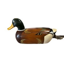 Vtg 80s TeleMania Mallard Duck Wood Decoy Landline quacking Telephone tested picture