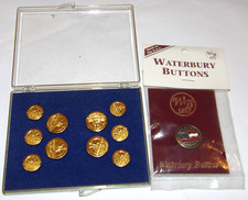 10 VINTAGE UNUSED 1974 WATERBURY BUTTONS WATERBURY, CONN. 300th ANNIVERSARY picture