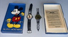 Lot (2) Mickey Mouse Wristwatch 1933 Ingersoll Watch for Parts Original Box Rare picture