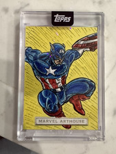 2025 Topps Marvel Arthouse Sketch CAPTAIN AMERICA Hand Signed 1/1 picture
