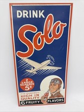 Vintage 1993 Drink Solo Metal Sign Approx 19.5