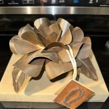 Jan Barboglio Retired Hand Forged Iron Miracle De Guadalupe Flower Candle Holder picture