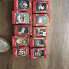 Vintage Enesco SANTA Christmas Ornaments, LOT of 10 NIOB #3 picture