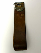 Vintage RED IMP Leather & Canvas Dual Hanging Razor Strop Barber Tool picture