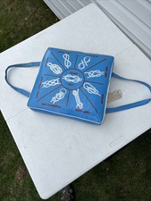 VINTAGE SEARS, ROEBUCK & CO LIFE PRESERVER BOAT SEAT CUSHION NAUTICAL KNOTS NICE picture