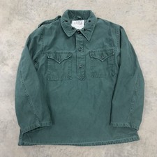 Vintage 60s US Military Aggressor Pullover Shirt Jacket Large Green picture