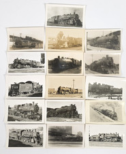 1940s Illinois Central Railroad Steam Locomotive Snapshot Photo Lot Of 15 picture
