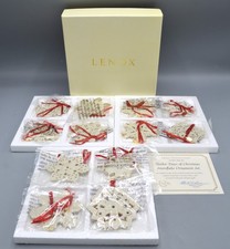 Lenox Twelve Days Of Christmas Snowflake Ornament Set In Box COA picture