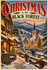 Christmas in Black Forest Germany Vintage Travel Poster Holiday Poster 13x19 picture