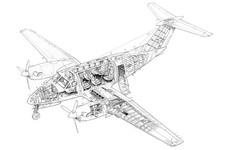 Beech King Air 200 Cutaway Drawing  24IN X 36IN picture
